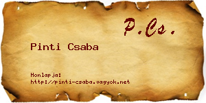 Pinti Csaba névjegykártya